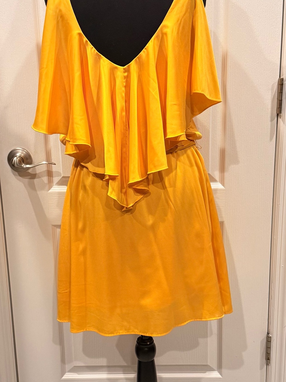 XOXO Bright Yellow Ruffle Mini Dress - Picture 3 of 5